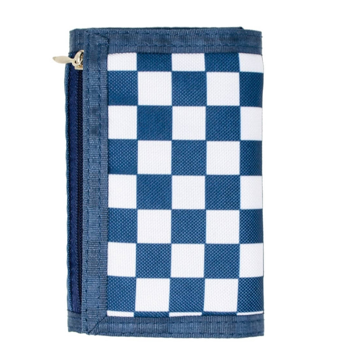 boys checkered wallet- blue