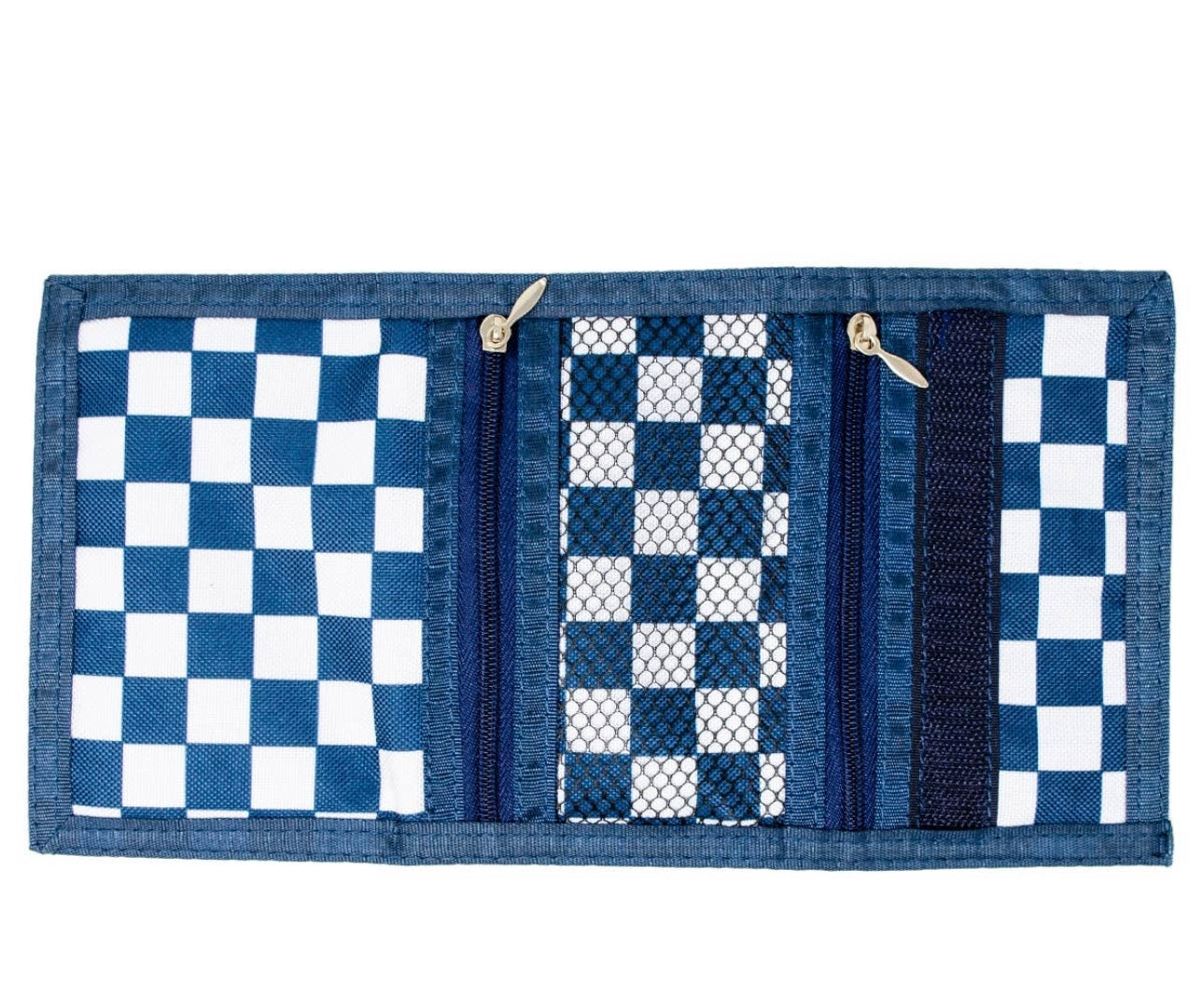 boys checkered wallet- blue