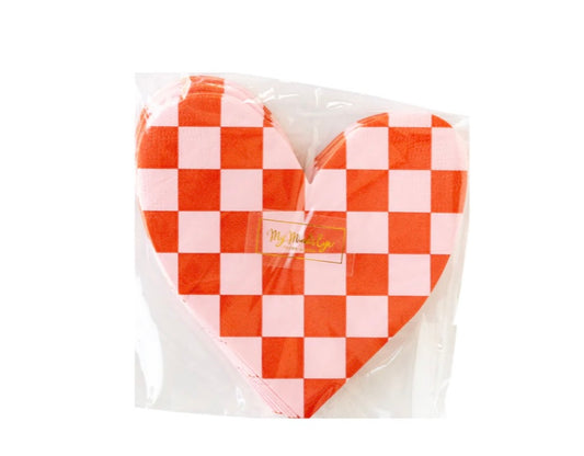 checkered heart napkins