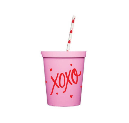 xoxo pink kids cups